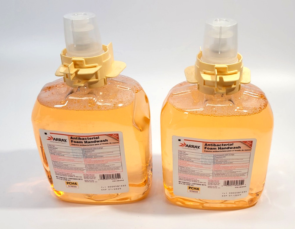 2 Array Manual Antibacterial Foam Hand Soap, Refill, Orange Blossom, 42fl oz ea.