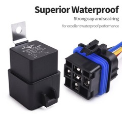 5Pcs Waterproof 12V 30/40A SPDT Relay Switch Harness Set 5PIN 14 AWG Hot Wires