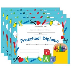 SHAPES ETC. 30pcs Preschool Diploma Recognition Certificates 11inx8.5in Color…
