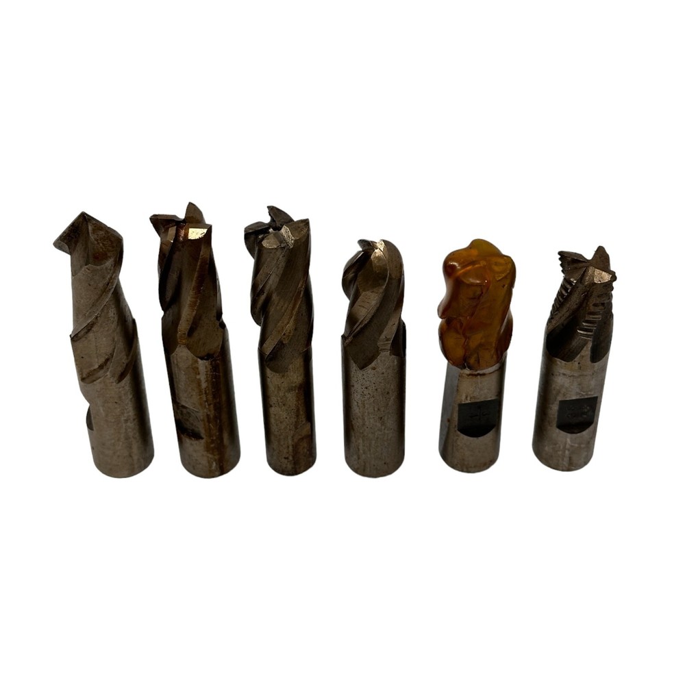 Lot of 6 End Mills 3/4″ HSS Hanita Morse USA Cutters