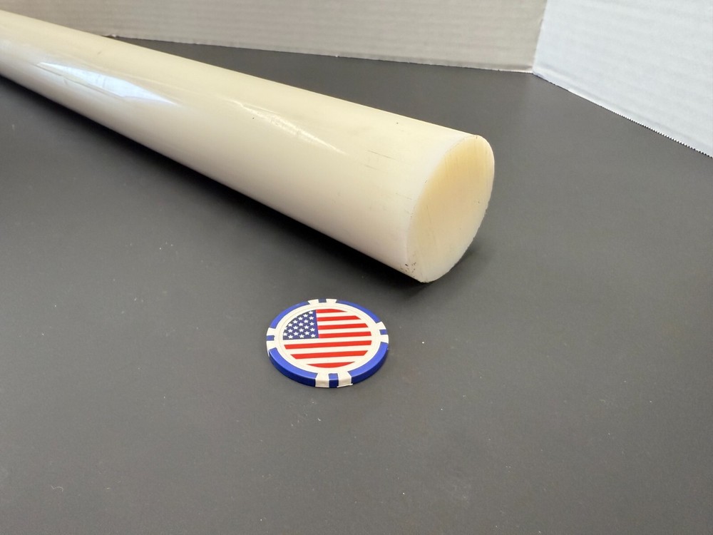 Nylon 6 Cast Round Rod, Natural 2.00″ Dia x 12″ Length