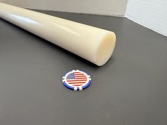 Nylon 6 Cast Round Rod, Natural 2.00″ Dia x 12″ Length
