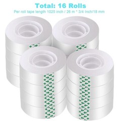 Clear Transparent Tape Rolls 3/4″ x 1000″ Dispenser Refill 16 Tape Rolls Scotch