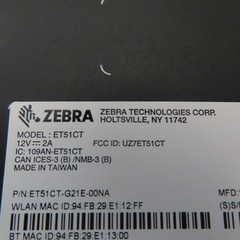 Zebra ET51-CT 10″ Display Android Rugged Tablet Wi-Fi ET51CT-G21E-00NA