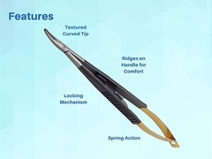 Castroviejo 5.5 inches Micro Needle Holder Driver With TC Curved ARTMAN