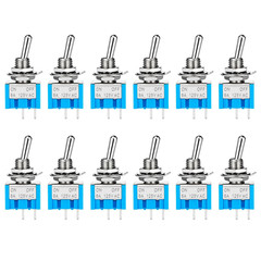 12 PCS Mini Toggle Switch, 2 Pin 2 Position Micro Rocker Switches, SPST