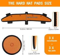 Safety Helmet Sweatband Replacement 6 Pcs Hard Hat Cooling Liner Orange