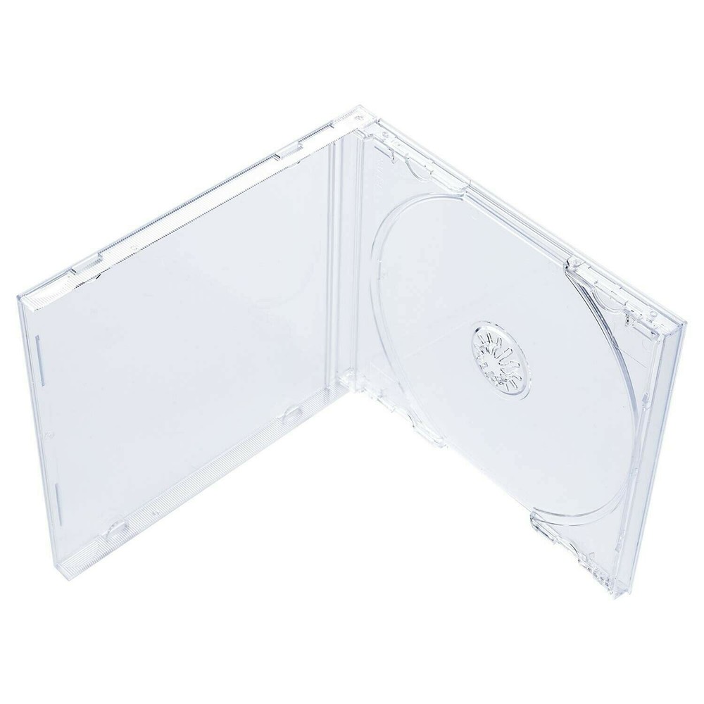 50 Pack 10.4 mm Standard Single Clear CD Jewel Case with Assembled Clear Tray