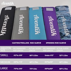 Aventik Lightproof Neoprene Rod Sleeve – Protective Fishing Rod Sock Cover