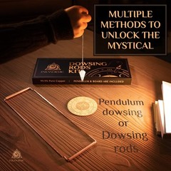 99.9% Pure Copper Dowsing Rods Kit – Ghost Hunting Equipment Clear,Gold,White