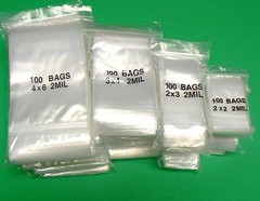 2,400 Zip Seal Lock Bags 2mil Poly Assorted 4 Sizes 600 each 2×2 2×3 3×4 4×6