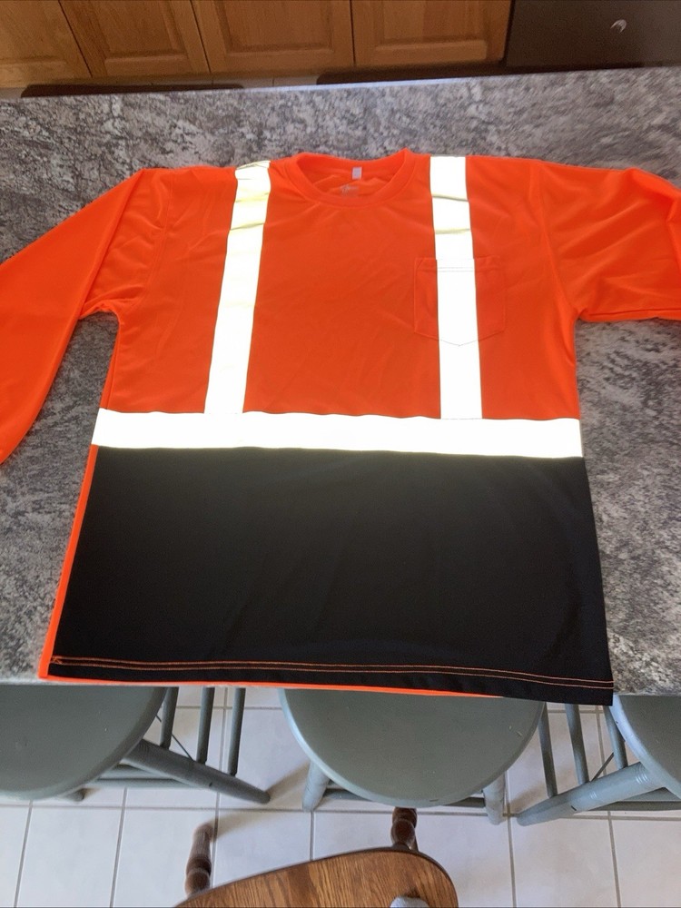 ORR Safety Orange Work Shirt XL Longsleeve Class 2 Type R ANSI/ISEA ORR TL2TOC2
