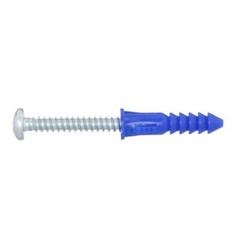 Ribbed Blue Plastic Anchors #8-#10-#12 x 1.25″, With or Without #10 x 1″ Screws