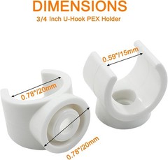Litoexpe 3/4 Inch PEX Pipe Clamps, 20mm PVC Holder, Plastic 3/4, 20pcs