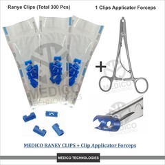 Raney Clip 300 Plastic Clips + 1 Applicator Forceps Neuro Surgical, Scalp Clips