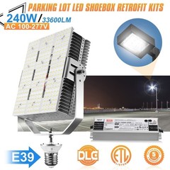 240 Watt LED Retrofit Kits Light Commercial Parking Lot Shoebox Pole Fixture E39