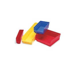 Akro-Mils 30138Blue Shelf Storage Bin, Plastic, 6-5/8 In W X 17-7/8 In L X 4 In