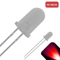 50 x 5mm Round Top Diffused Frosted Milky Lens LED Red Ultra Bright Light Truck