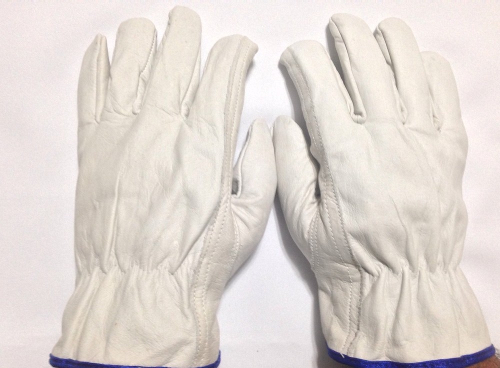 12 Pair Pack Cow Hide Grain Leather Driver, work ,safety golves Size (L)
