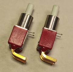 2pc C&K 8125 PUSHBUTTON SWITCH SPDT 1A 120V PCB Mount Right Angle Made In U.S.A.