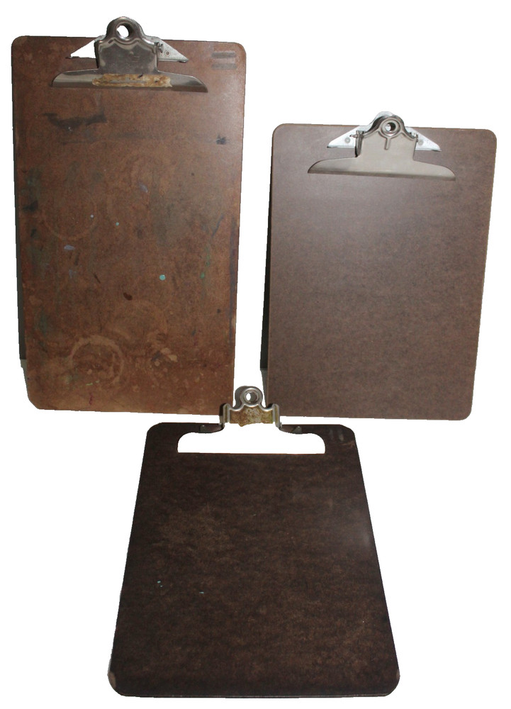 VINTAGE MASONITE LOT 3 CLIPBOARDS ONE LEGAL NATIONAL BRAND 2 REGULAR UNMARKED