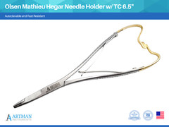 Olsen Mathieu Hegar Needle Holder 6.5 inches with Tungsten Carbide ARTMAN