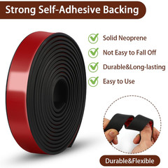Neoprene Rubber Strips, 1″ Wide X 1/16″ Thick X 115″ Long Adhesive Solid Rubber