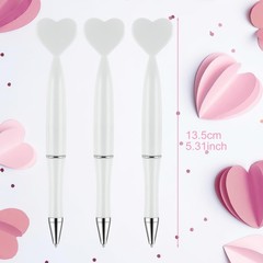 Zuazaor 24 Pack Wedding Party Pens White Heart Black Gek Ink for Adults Offic…