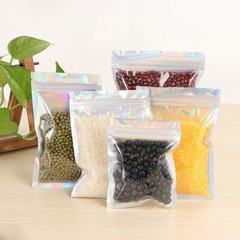 100-400 Pcs Smell Proof Mylar Holographic Bags Packaging Bags, Clear Resealable