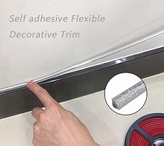 Ebrima Peel and Stick Flexible Decorative Trim, Self Adhesive Glitter Caulk S…