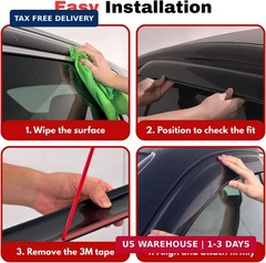 Rain Guards Fit for 2016-2025 Chevrolet/Chevy Malibu, Out-Channel Window Vis