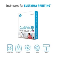 HP Printer Paper | 8.5 x 11 Paper | Copy &Print 20 lb | 1 Ream Case – 500 Sheet.