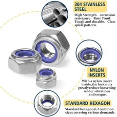 Heavy-Duty 140PCS Locknut Kit: Corrosion Resistant with Nylon Insert Technology
