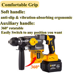 Cordless Rotary Hammer Drill 21V with Brushless Motor & Long Battery Life