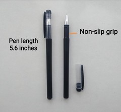 Bolígrafos de gel negros de 0,5 mm, tinta de gel premium y agarre cómodo