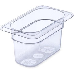 Plastic Food Pan 1/9 Size 4 Inches Deep Clear