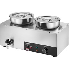 VEVOR Commercial Soup Warmer Soup Station with 2*7.4Qt Pot Soup Kettle Warmer