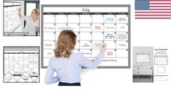 Ample Space 40″ x 28″ Laminated Dry Erase Calendar for Home, School, & Office
