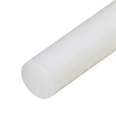 5.000 (5 inch) x 24 inches, UHMW Plastic Round Rod, White