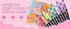 Acrylic Paint Markers Brush Tip 24 Colors, Water-Based Acrylic Colored Paint