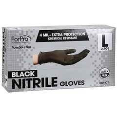 Medium Pack of 100 Black Disposable Nitrile Gloves Food Safe Latex Free 4 Mil