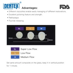 DENTEX Dental Flowable Light Cure Composite Resin Medium Flow A1/A2/A3 Shade
