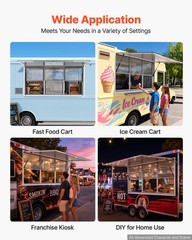 VEVOR 74×40 in Concession Window Aluminum Alloy Service Window for Food Truck
