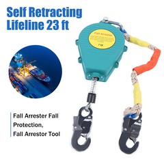 23ft Self Retracting Lifeline Lanyard Fall Arrester Protection+Hook Rope 330lbs