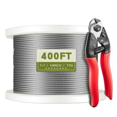 500FT 1/8″ T316 Stainless Steel Cable, Wire Rope Aircraft Cable for Deck Cable R