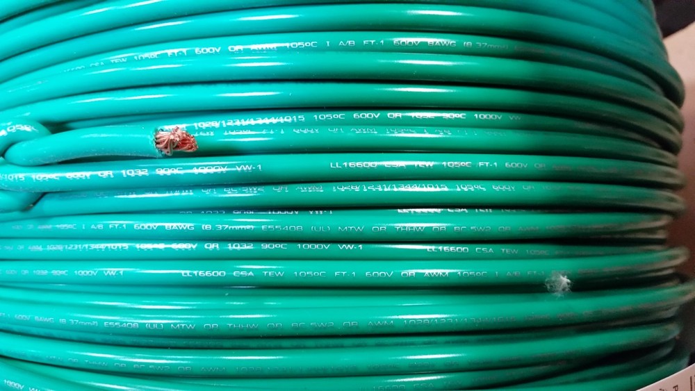 MTW 8 GAUGE AWG GREEN COPPER STRANDED WIRE ‘175 FT MADE IN USA
