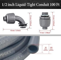 PVC Conduit Kit with Straight & Angle Fittings