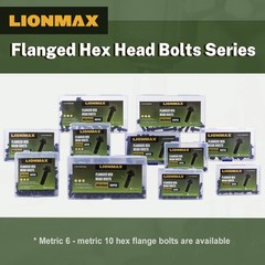 Flanged Hex Head Bolts, M10 x 60mm Flange Hexagon Bolts Grade 10.9, Black Oxi…