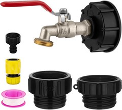 275-330 Gallon IBC Tote Tank Adapter,3-Size IBC Tote Hose Adapter, 2.44″ Fine…