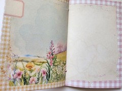 Junk Journal Booklet “COUNTRY GINGHAM” Farmhouse Cards, Pockets Ephemera 40Pg